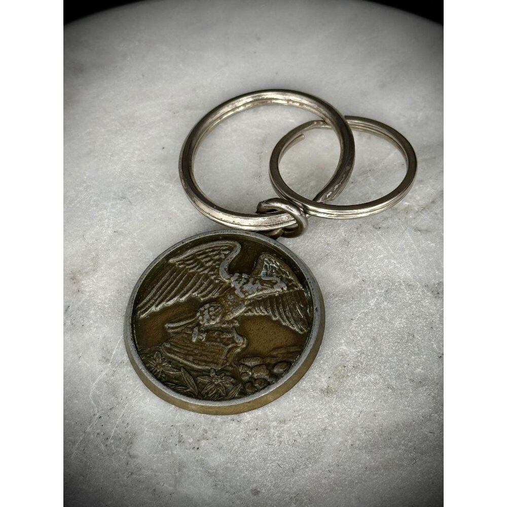 vintage eagle medallion keychain